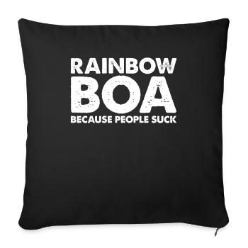 People suck rainbow boa snake - Sofa pillowcase 17,3'' x 17,3'' (45 x 45 cm) - black - Front
