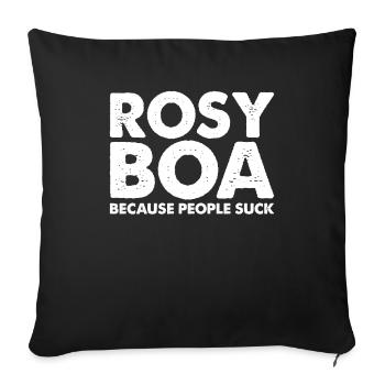 People Suck Rosy Boa Snake - Sofa pillowcase 17,3'' x 17,3'' (45 x 45 cm) - black - Front