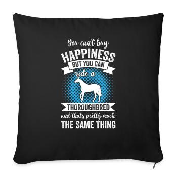Riding - Thoroughbred Horse - Sofa pillowcase 17,3'' x 17,3'' (45 x 45 cm) - black - Front