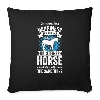 Équitation - Holsteiner Pferd - Housse de coussin décorative 45 x 45 cm - noir - Devant