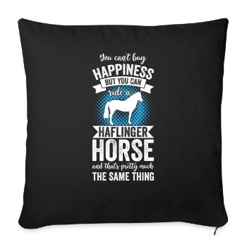 Riding - Haflinger Horse - Sofa pillowcase 17,3'' x 17,3'' (45 x 45 cm) - black - Front