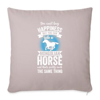Horseback Riding - Mongolian Horse - Sofa pillowcase 17,3'' x 17,3'' (45 x 45 cm) - light taupe - Front