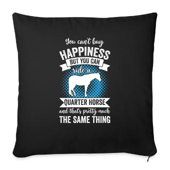 Équitation - Quarter Horse - Housse de coussin décorative 45 x 45 cm - noir - Devant