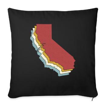 US State - Vintage Map California - Sofa pillowcase 17,3'' x 17,3'' (45 x 45 cm) - black - Front