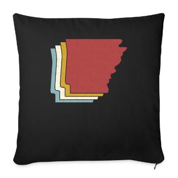 US-Bundesstaat - Vintage Karte Arkansas - Sofakissenbezug 45 x 45 cm - Schwarz - Vorne