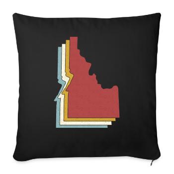 État des États-Unis - Carte vintage Idaho - Housse de coussin décorative 45 x 45 cm - noir - Devant