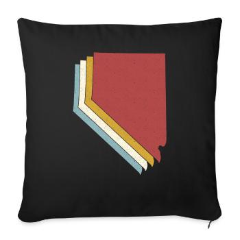 État des États-Unis - Carte vintage Nevada - Housse de coussin décorative 45 x 45 cm - noir - Devant