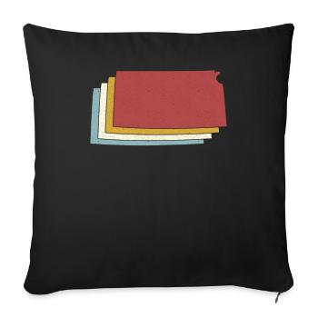 USA State - Vintage Map Kansas - Sofa pillowcase 17,3'' x 17,3'' (45 x 45 cm) - black - Front