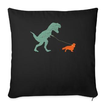 Vintage T-Rex - Sofakissenbezug 45 x 45 cm - Schwarz - Vorne