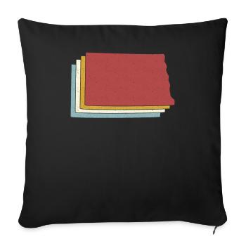 USA State - Vintage Map North Dakota - Sofa pillowcase 17,3'' x 17,3'' (45 x 45 cm) - black - Front