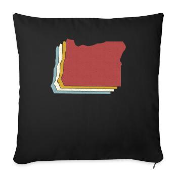 USA State - Vintage Map Oregon - Sofa pillowcase 17,3'' x 17,3'' (45 x 45 cm) - black - Front
