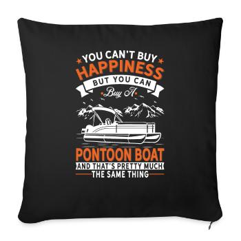 Glück Kann Man Nicht Kaufen, Aber Pontonboot - Sofakissenbezug 45 x 45 cm - Schwarz - Vorne
