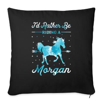 Monter un cheval Morgan - Housse de coussin décorative 45 x 45 cm - noir - Devant