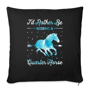 Monter un Quarter Horse - Housse de coussin décorative 45 x 45 cm - noir - Devant