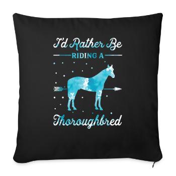 Riding a thoroughbred horse - Sofa pillowcase 17,3'' x 17,3'' (45 x 45 cm) - black - Front