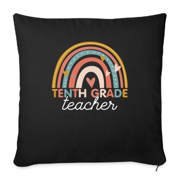 Enseignant - Année 10e année - Housse de coussin décorative 45 x 45 cm - noir - Devant