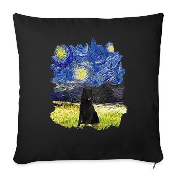 Sternennacht - Shetland Sheepdog - Sofakissenbezug 45 x 45 cm - Schwarz - Vorne