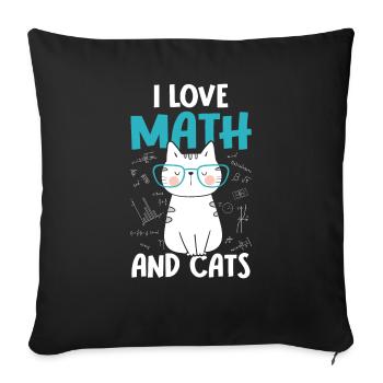 I love cats - Math - Sofa pillowcase 17,3'' x 17,3'' (45 x 45 cm) - black - Front