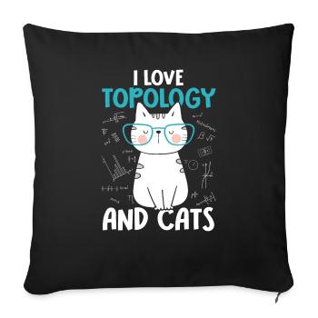 J’aime les chats - Topologie - Housse de coussin décorative 45 x 45 cm - noir - Devant