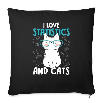 I love cats - Statistics - Sofa pillowcase 17,3'' x 17,3'' (45 x 45 cm) - black - Front