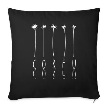 Palm Holiday - Île Grèce Corfou - Housse de coussin décorative 45 x 45 cm - noir - Devant