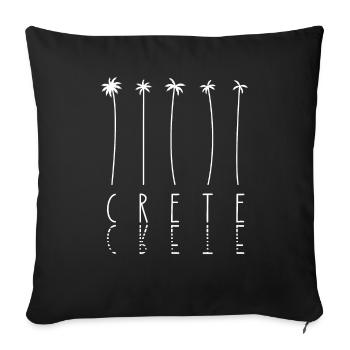 Vacances palmes - Île Grèce Crète - Housse de coussin décorative 45 x 45 cm - noir - Devant