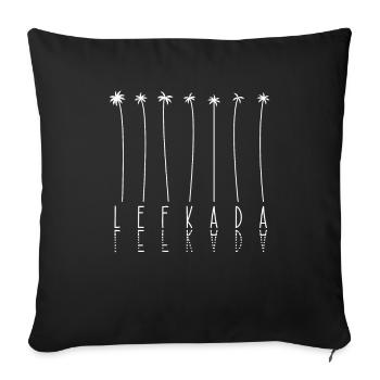 Palm - Île Grèce Lefkada - Housse de coussin décorative 45 x 45 cm - noir - Devant