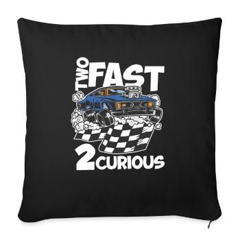 Deux Rapides 2 Curieux - 2 ans d’anniversaire - Housse de coussin décorative 45 x 45 cm - noir - Devant