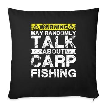 Pêche - Poisson carpe - Housse de coussin décorative 45 x 45 cm - noir - Devant