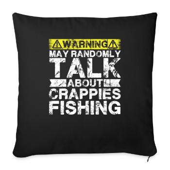 Fishing - Crappies Fish - Sofa pillowcase 17,3'' x 17,3'' (45 x 45 cm) - black - Front