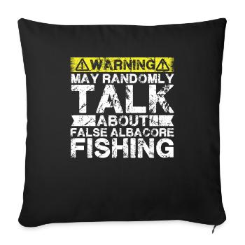Fishing - False Albacore Fish - Sofa pillowcase 17,3'' x 17,3'' (45 x 45 cm) - black - Front