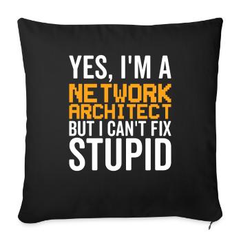Stupide - Architecte réseau - Housse de coussin décorative 45 x 45 cm - noir - Devant