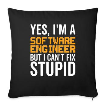 Ingénieur logiciel stupide - Housse de coussin décorative 45 x 45 cm - noir - Devant