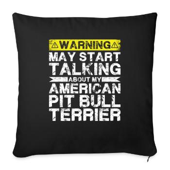 Apropos American Pit Bull Terrier - Sofakissenbezug 45 x 45 cm - Schwarz - Vorne