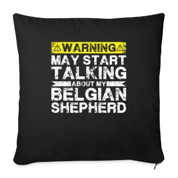 Speaking of belgian Shepherd - Sofa pillowcase 17,3'' x 17,3'' (45 x 45 cm) - black - Front