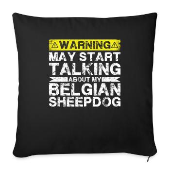 Speaking of belgian Shepherd - Sofa pillowcase 17,3'' x 17,3'' (45 x 45 cm) - black - Front