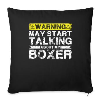 Apropos Boxer - Sofakissenbezug 45 x 45 cm - Schwarz - Vorne