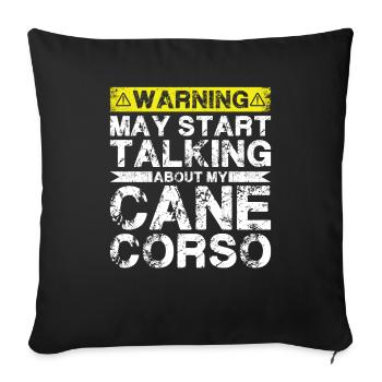 En parlant de Cane Corso - Housse de coussin décorative 45 x 45 cm - noir - Devant