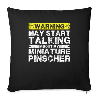 En parlant de pinschers nains - Housse de coussin décorative 45 x 45 cm - noir - Devant