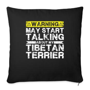 Speaking of Tibetan Terriers - Sofa pillowcase 17,3'' x 17,3'' (45 x 45 cm) - black - Front