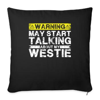Speaking of Westie - Sofa pillowcase 17,3'' x 17,3'' (45 x 45 cm) - black - Front