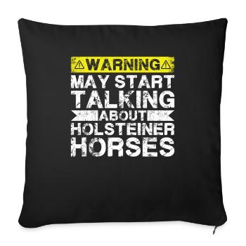 En parlant de cheval Holstein - Housse de coussin décorative 45 x 45 cm - noir - Devant