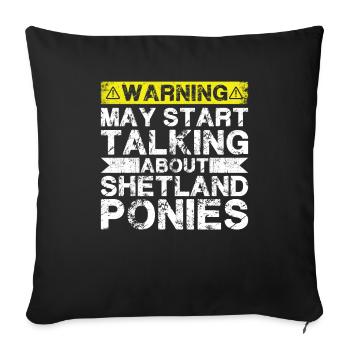 Parlez des poneys Shetland - Housse de coussin décorative 45 x 45 cm - noir - Devant
