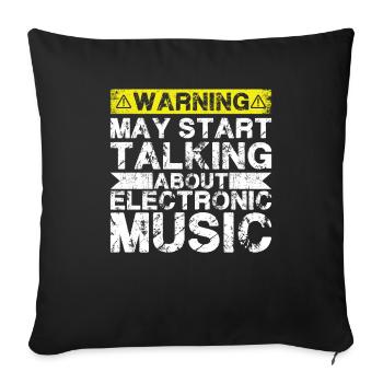 Parler de musique électronique - Housse de coussin décorative 45 x 45 cm - noir - Devant