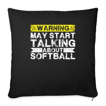 Talk about softball - Sofa pillowcase 17,3'' x 17,3'' (45 x 45 cm) - black - Front