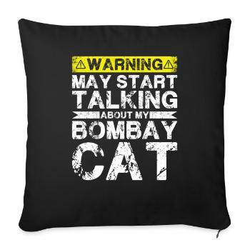 En parlant de Bombay Cat - Housse de coussin décorative 45 x 45 cm - noir - Devant