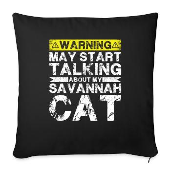 Parlez de Savannah Cat - Housse de coussin décorative 45 x 45 cm - noir - Devant