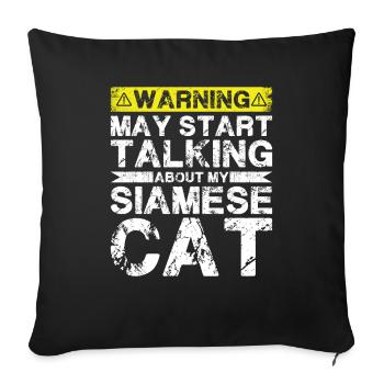 Speaking of Siamese cat - Sofa pillowcase 17,3'' x 17,3'' (45 x 45 cm) - black - Front