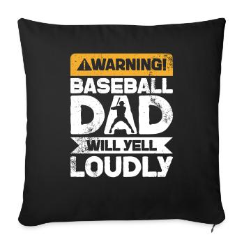 Warning Will Scream - Baseball Father - Sofa pillowcase 17,3'' x 17,3'' (45 x 45 cm) - black - Front