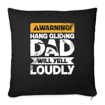 Warning Screaming - Hanggleitvater - Sofa pillowcase 17,3'' x 17,3'' (45 x 45 cm) - black - Front